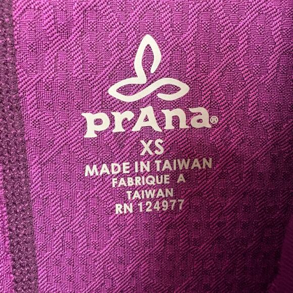 Prana Womens Grape Jacquard Stretch Polyester Nylon Purple Full Zip Size XS - Picture 3 of 10